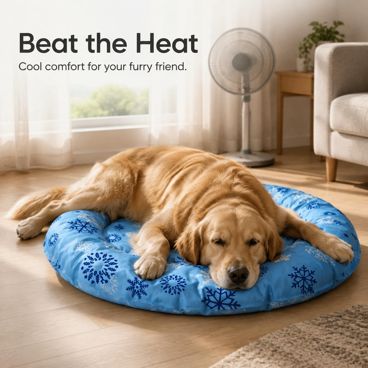 Tapis Rafraîchissant Gel, Diamètre 62cm | Rembourrage en coton perlé, Tapis Repos Froid, Pour les journées , Pour passionnés d'