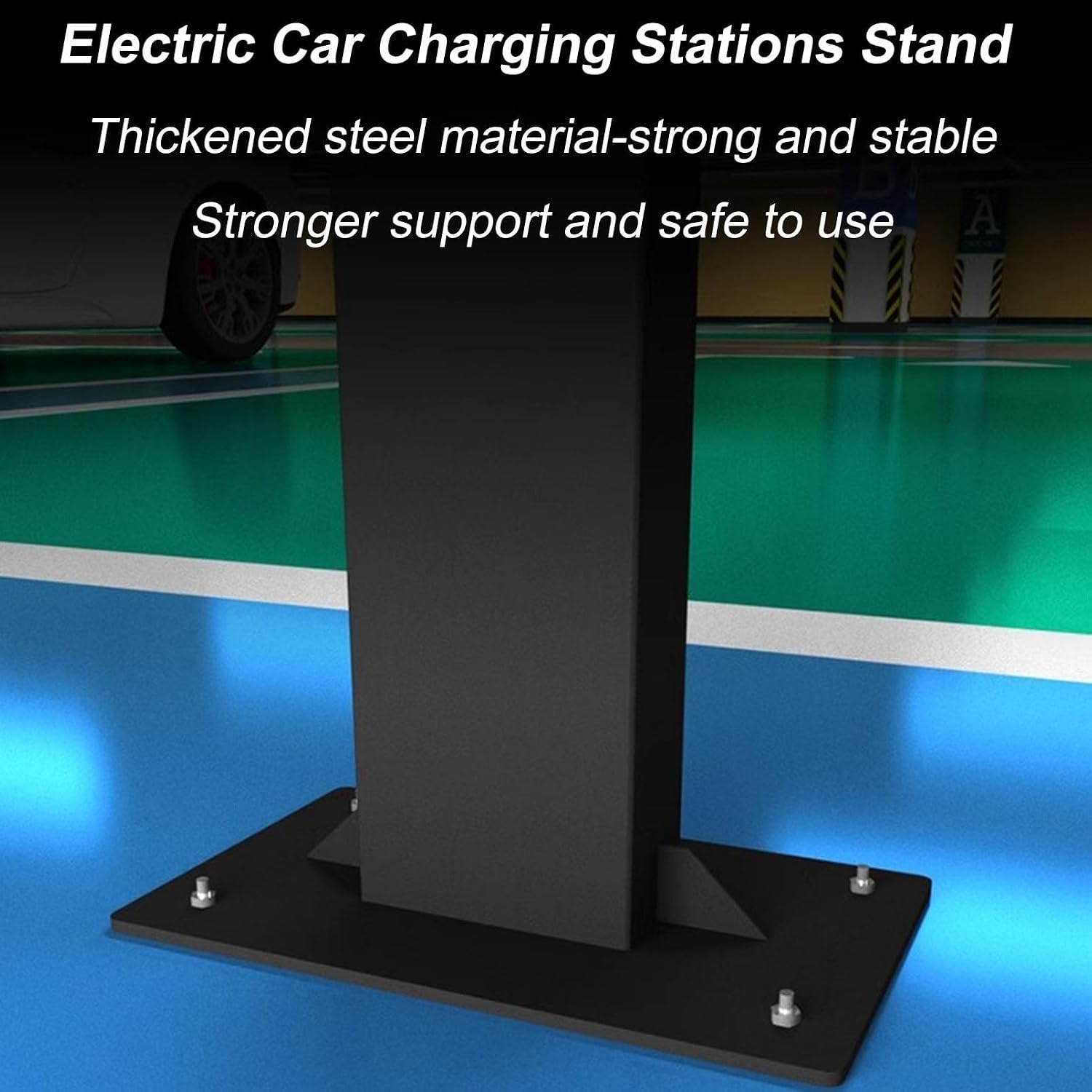 Corrosion Resistant Outdoor EV Charging Station Pedestal - Durable Stand for Electric Vehicle Charger Cable Management & Organization