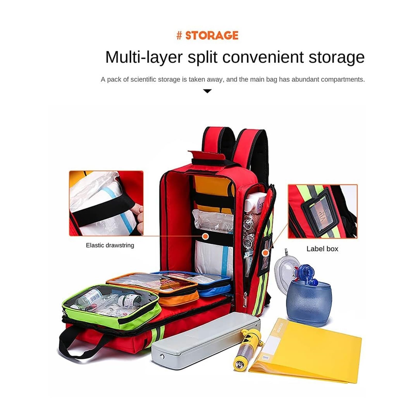 Grande Kit di Primo Soccorso Vuoto - Borsa Medica Impermeabile per Viaggi, Campeggio, Ciclismo, Escursionismo & Emergenze Outdoor