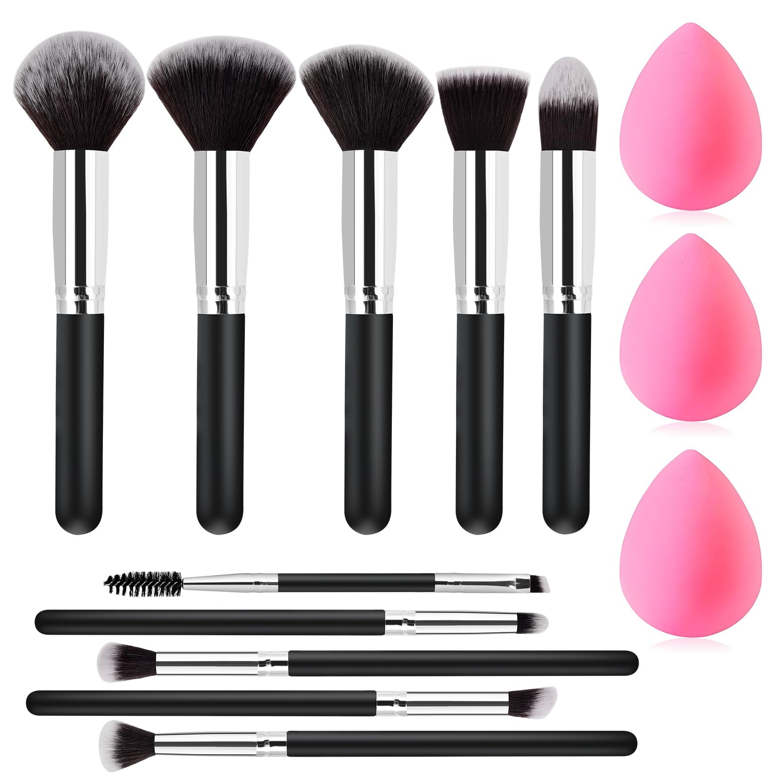 Stocking Stuffers for Women Teen Girls - Christmas Gifts 13 Pcs Makeup Brushes Set, Premium Kit with Foundation Concealer Makeup Blush Sponge, Professional Beauty Accessories for Women Sister Birthday