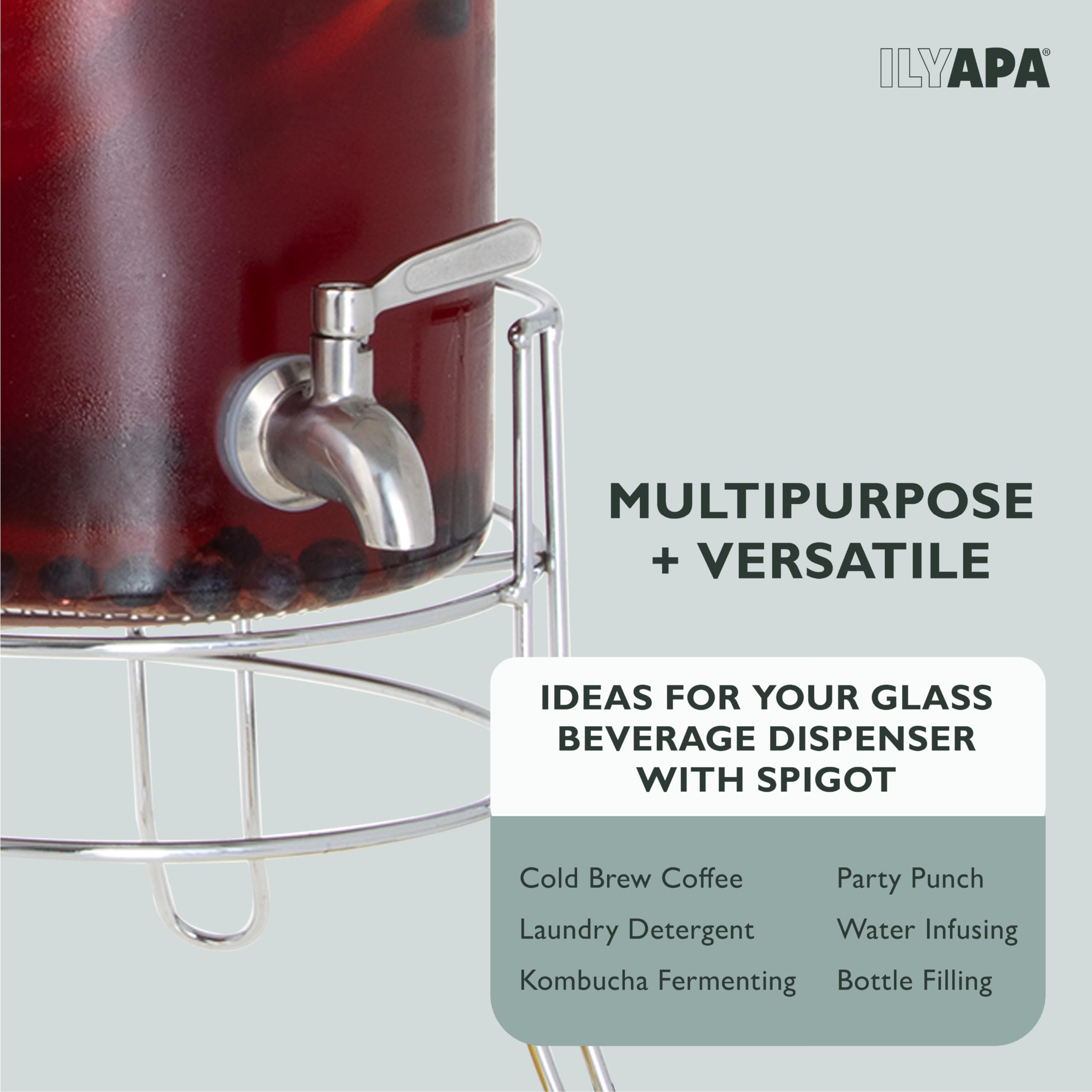 Ilyapa Dispenser per bevande da 1,5 litri con coperchio, confezione da 2 dispenser per bevande e barattolo da farmacia con lavagna, beccucci in acciaio inox, ottimo stile per eventi, feste in