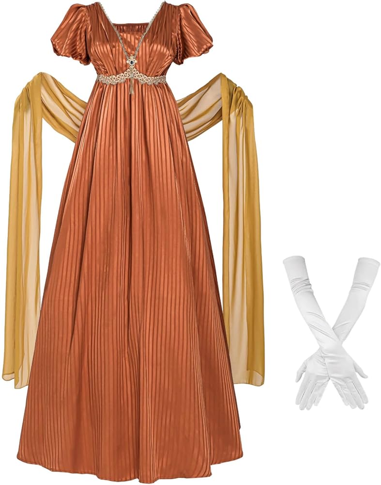 Amazon.com: Nuoqi Regency Dresses Women 1800s Victorian Dress Empire Waist  Ballgown with Gloves Pink, XS : Clothing, Shoes & Jewelry