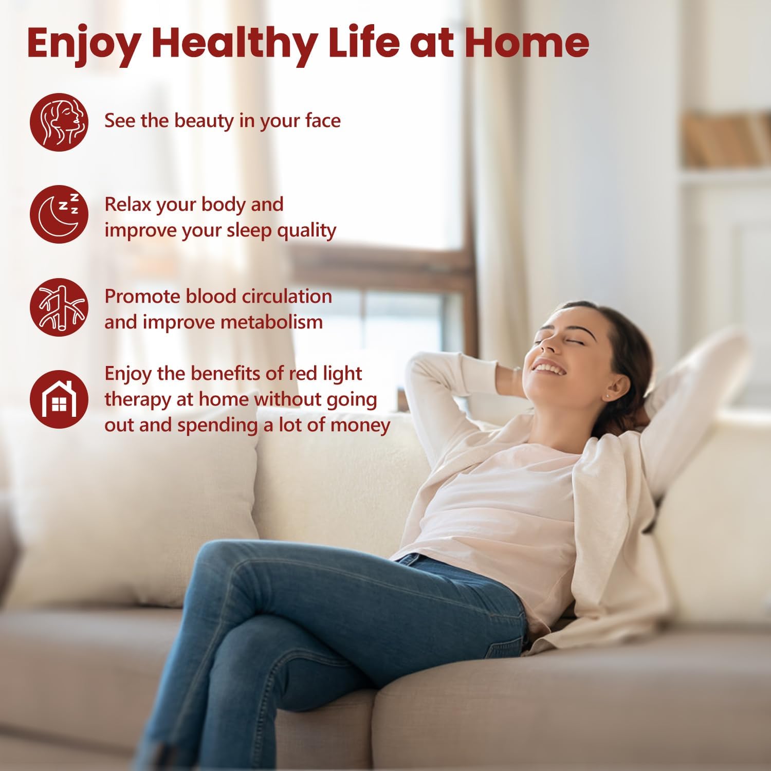 Aumtrly Red Light Therapy Bulb, 18 LEDs 660nm Red Light Therapy for Face and Neck, High Irradiance, Large Coverage Area Red Light Therapy Lamp, Suitable E26 Socket(Only Bulb)