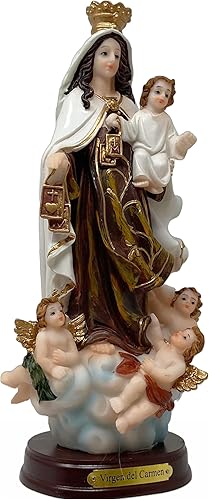 Miniatura 3 de Cannan Nuestra Señora Virgen Del Carmen - Figura religiosa de resina de 8.5 pulgadas de Nuestra Señora del Monte Carmelo
