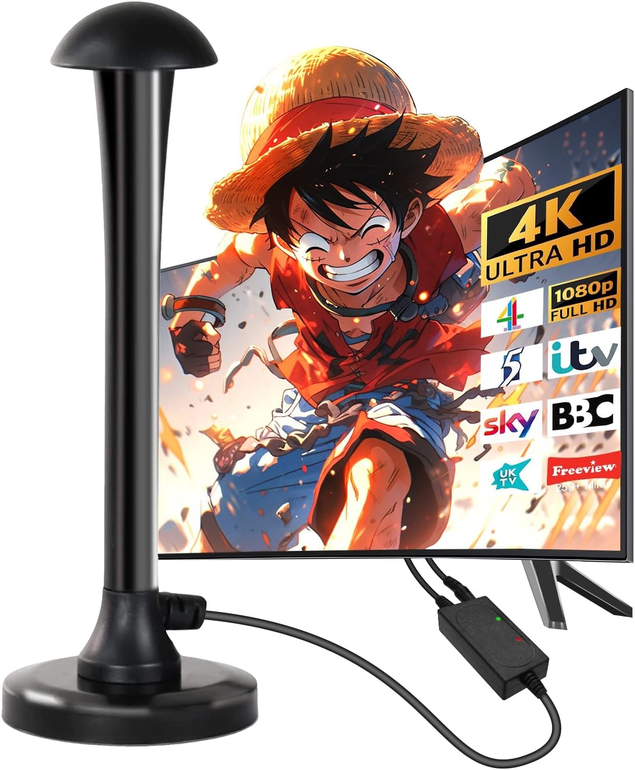 FADISH TV Aerial Digital Indoor TV Aerial with Amplifier Signal