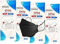 Vista 1 de Paquete de 20 mascarillas KF94 negras empaquetadas individualmente, unisex, filtros de 4 capas para adultos y mayores, coloridos