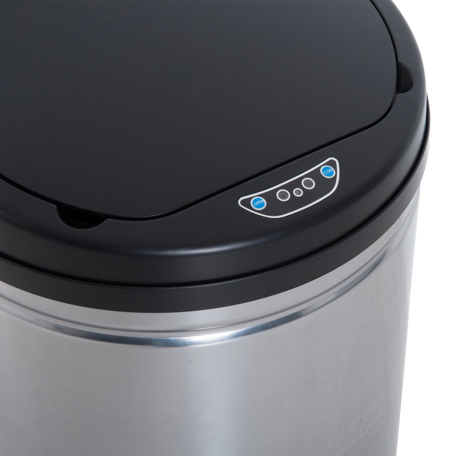HOMCOM Contenedor Papelera Baño 30L Acero Inoxidable | Cubo de Basura, Sensor Detector Movimiento Automático