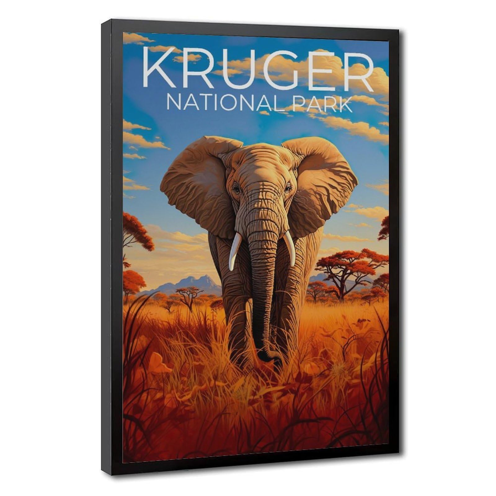 Bareronor Kruger Elephant Poster Canvas Poster Bedroom Decor Landscape Office Room Decor Gift 20" L X 30" W