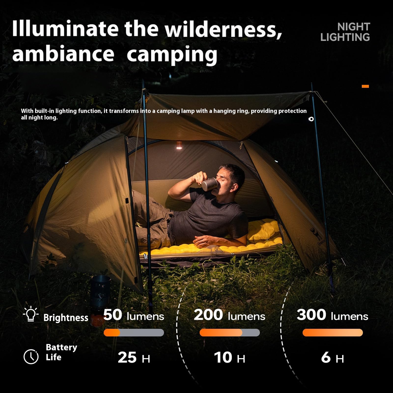 Pompes à air électriques avec lumière de camping et 5 buses de rechange pour matelas de petite taille