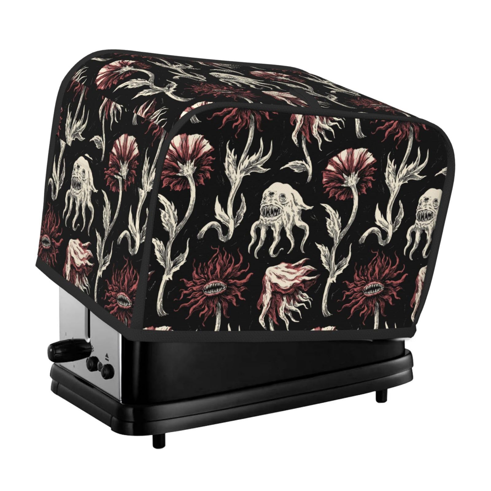 2 Slice Toaster Cover with Pockets - Abstract Flower Print Toaster Cover for Kitchen, Water Proof Greasy Fingerprint 2 Slice Toasters Accessories for Women