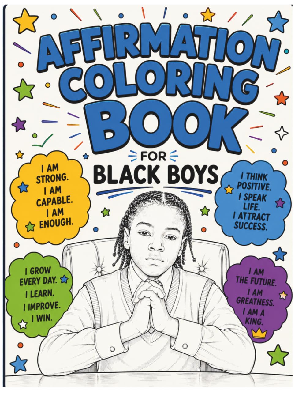 Affirmation coloring book: for black boys