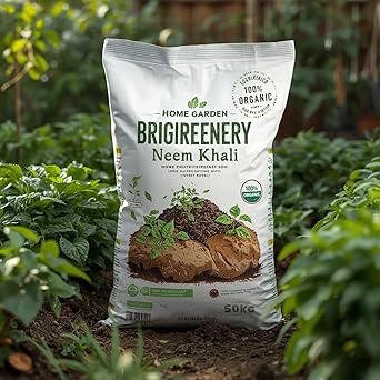Neem Cake Powder, 100% Organic Fertilizer for Home Garden Plants, 50 KG