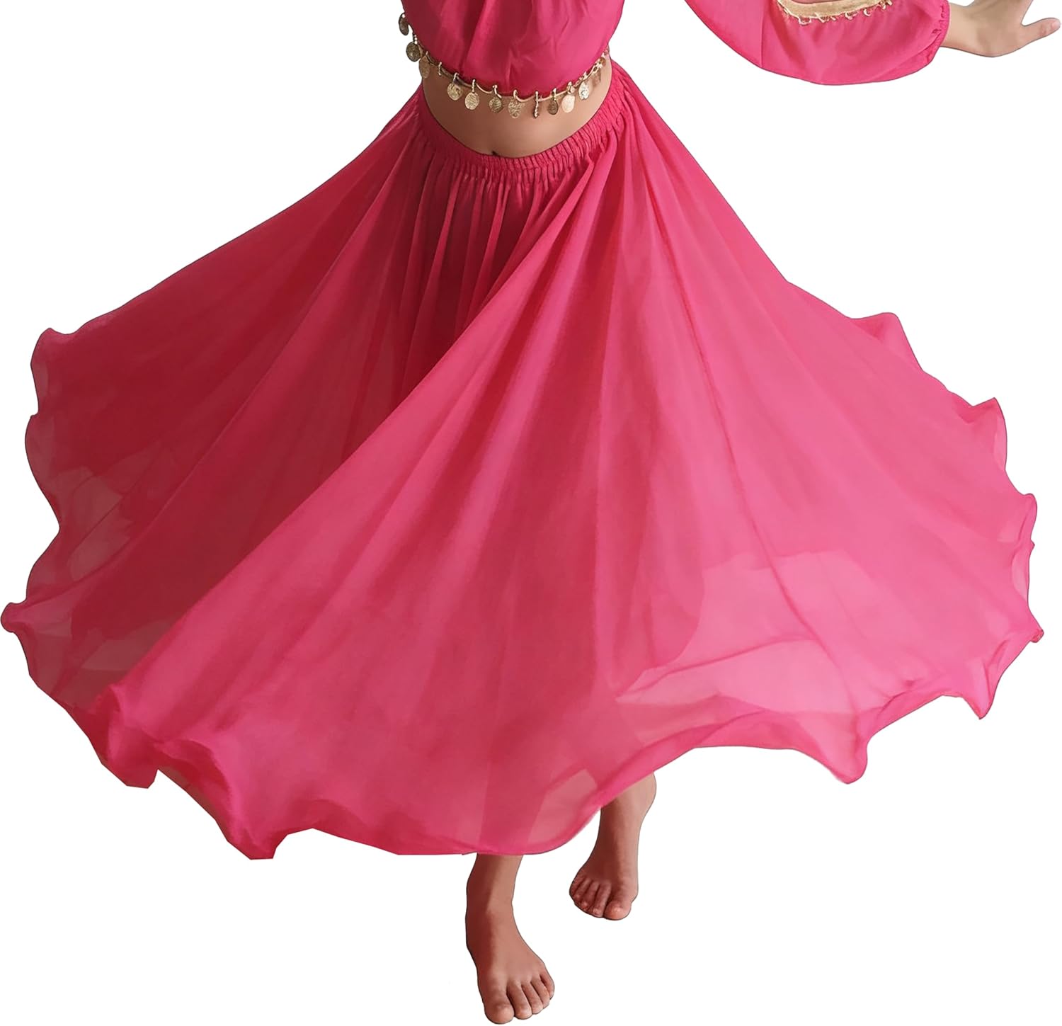 Wuchieal Women's Belly Dance Skirts Tribal Chiffon Full Skirts,Praise Dance Skirt,Mexican Skirt - Image 8