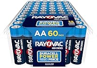 Rayovac High Energy AA Alkaline Batteries 60 Pack - Leak-Proof Double A Batteries for Toys, Flashlights, Remotes