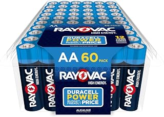 Rayovac High Energy AA Alkaline Batteries 60 Pack - Leak-Proof Double A Batteries for Toys, Flashlights, Remotes