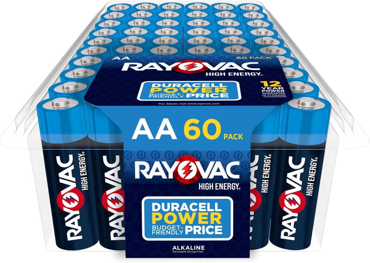 AA Batteries, Double A Battery Alkaline, 60 Count