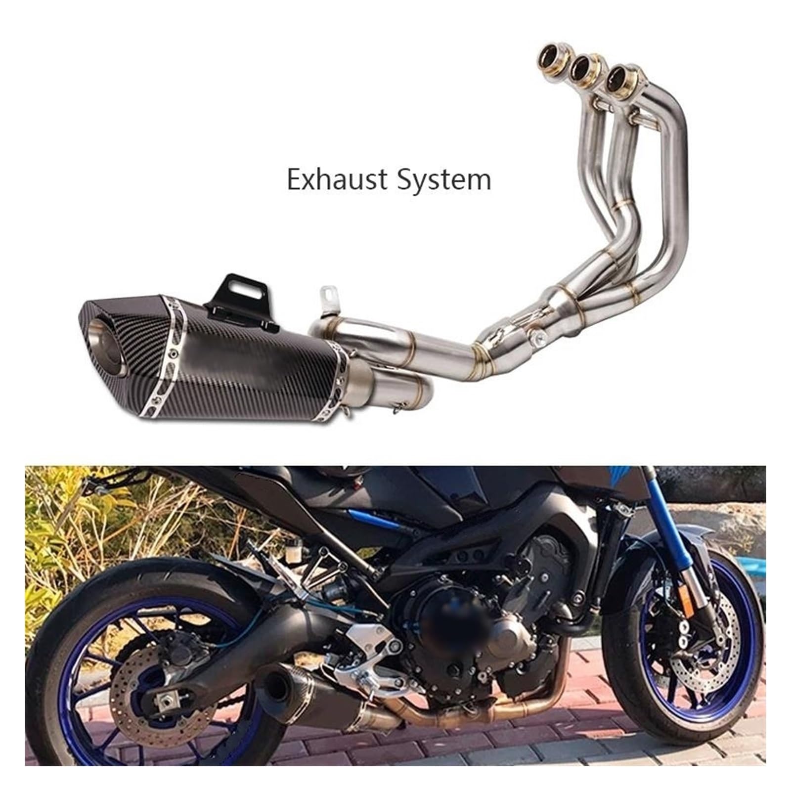 バイクシート・マウント・エキゾーストパイプセット トルクコーンつきラウンドエキゾーストパイプ SR400/500 / 2％er
