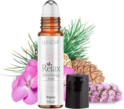Lily & Loaf Relax Aromatherapy Rollerball – Natural Stress Relief with Geranium, Patchouli, Ylang Ylang & Grapefruit – Emotional Balance & Mood Support – 10ml