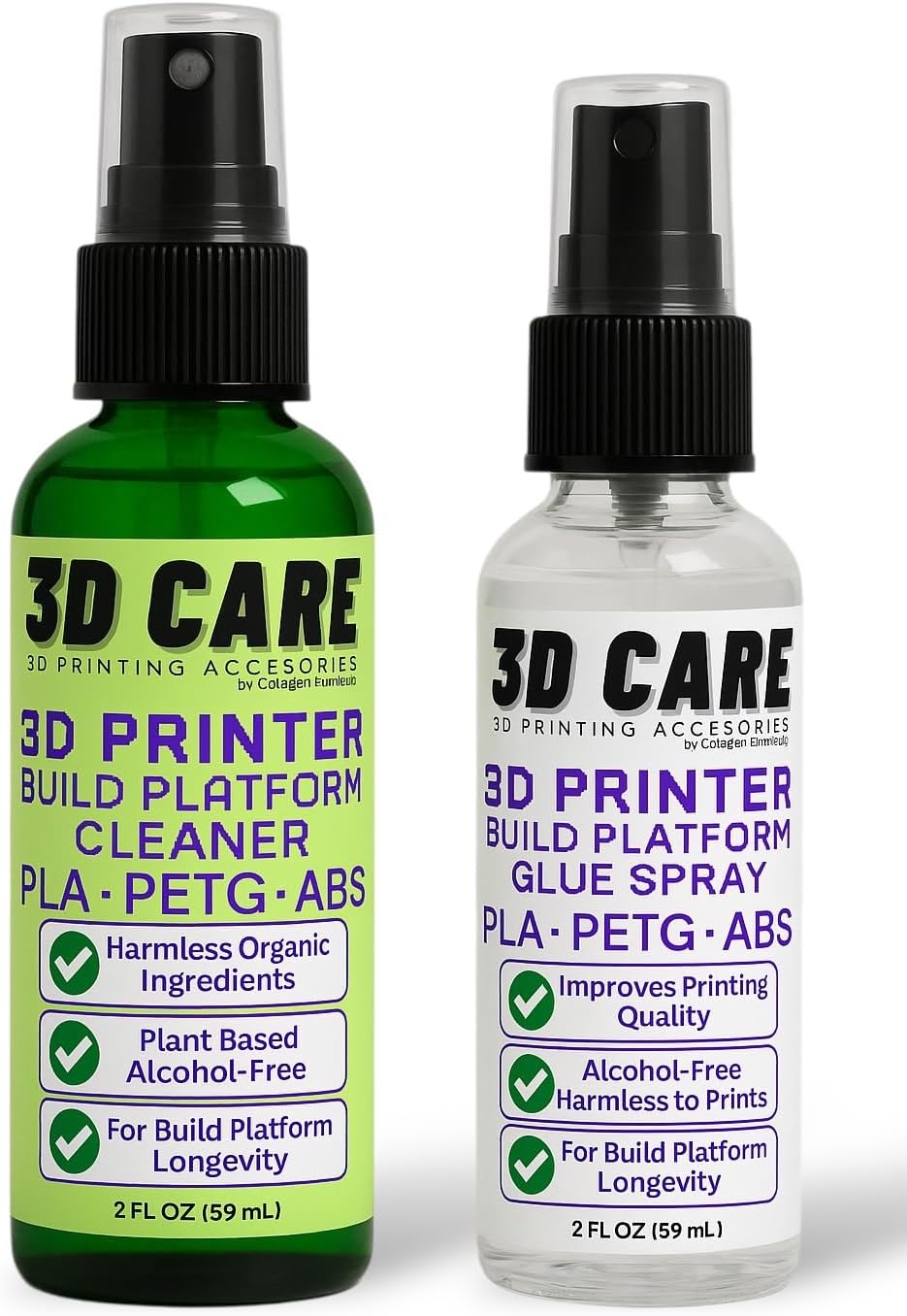 3D Printer Adhesive Kit – Bed Glue for PLA PETG ABS + Build Plate Cleaner & Microfiber Cloth – Strong No-Warp Bond, Easy Clean Removal, Works on Glass, PEI, Flex Plates
