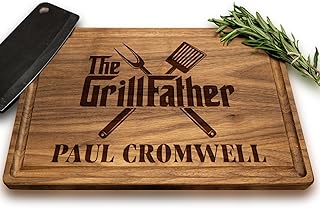 Personalized Christmas Gift for Men, Personalized Wooden Grilling Board – Custom BBQ Gift for Men: Dad, Husband, Grandpa, Father-in-Law or Him – Birthday, Anniversary, The Grillfather