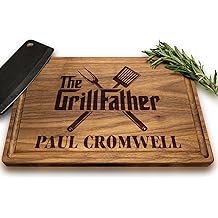 Personalized Christmas Gift for Men, Personalized Wooden Grilling Board &ndash; Custom BBQ Gift for Men: Dad, Husband, Grandpa, Father-in-Law or Him &ndash; Birthday, Anniversary, The Grillfather