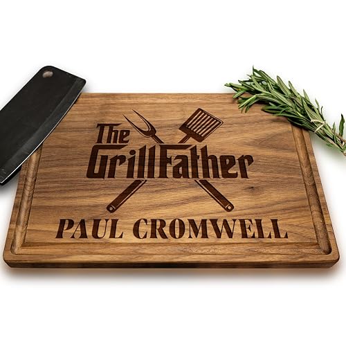 Personalized Grillfather Cutting Board for Dad, Husband, Grandpa or Father-in-Law,