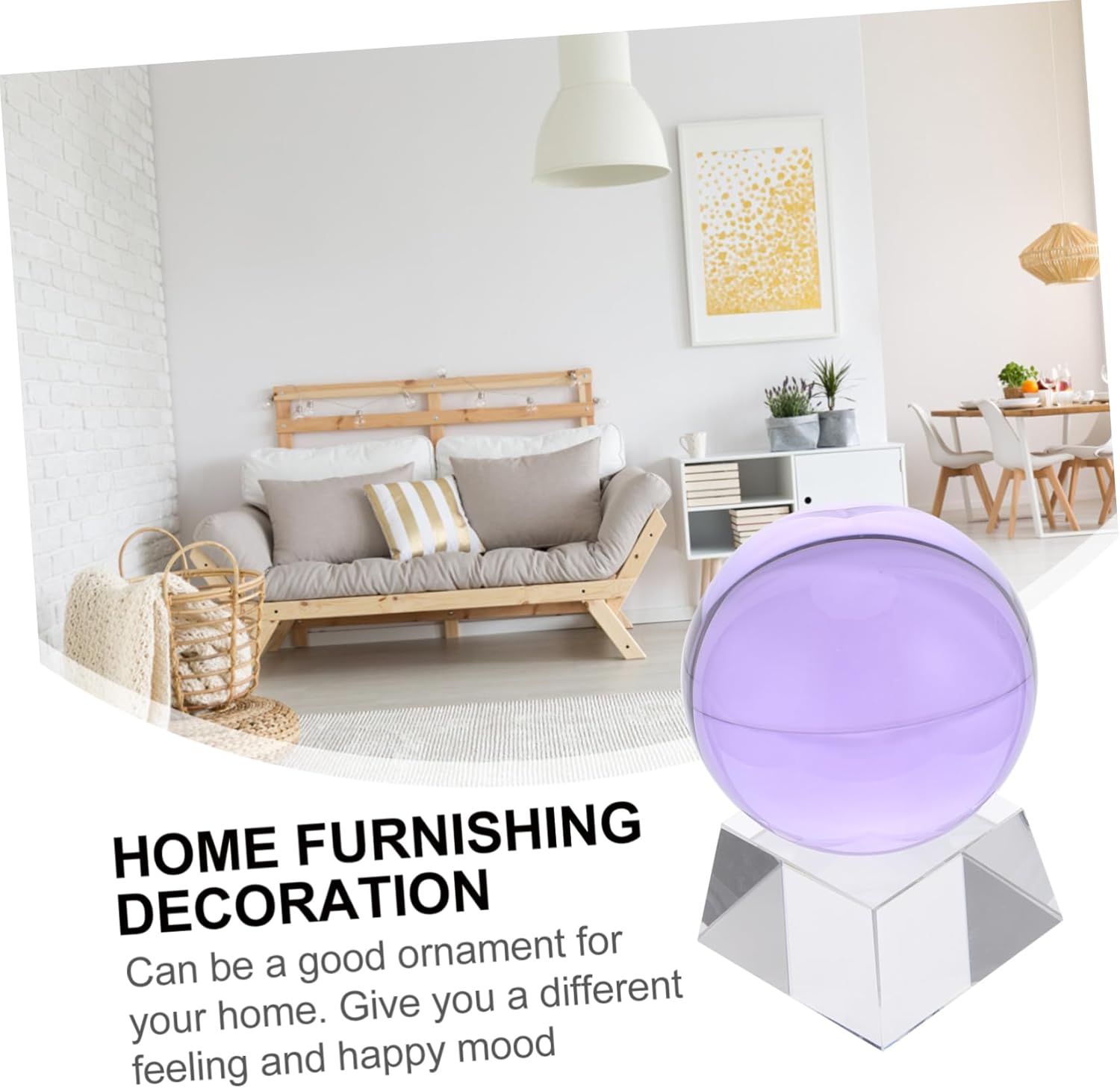 1Set Crystal Ball Ornament with Holder Purple Decorative Sphere for Home Office Decor Elegant Box for Birthdays Special Occasions