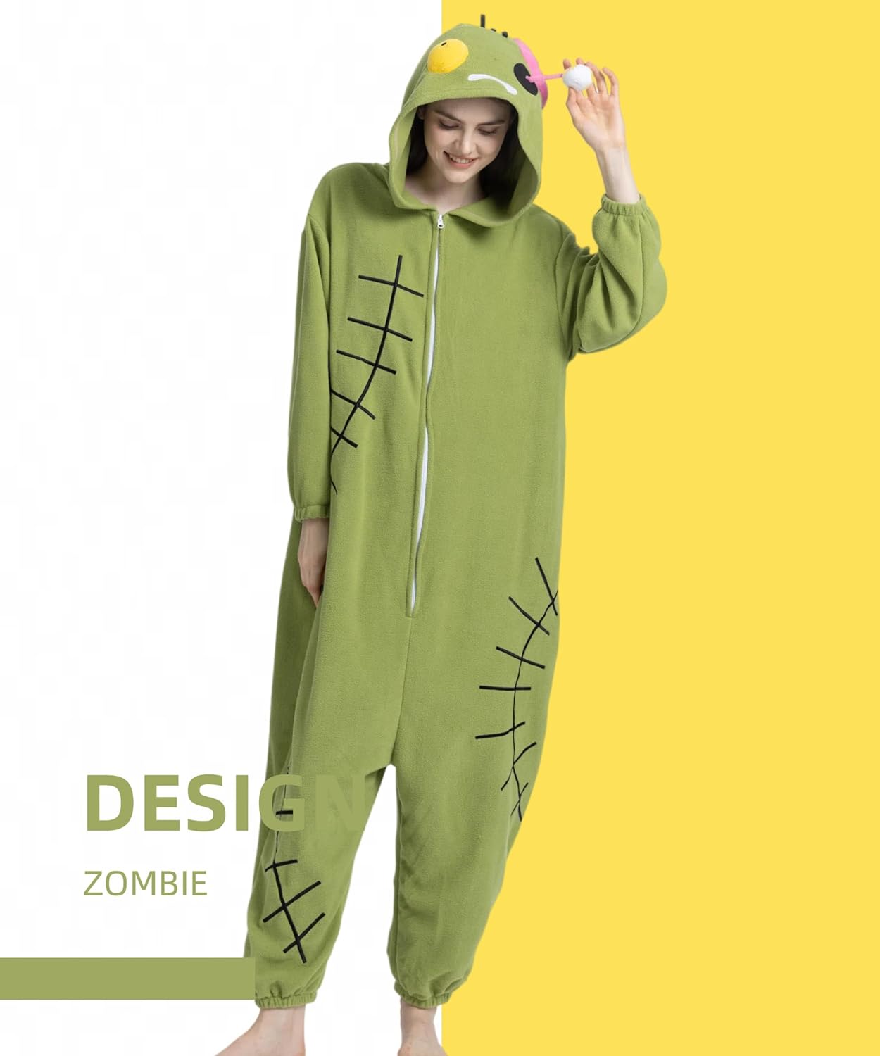 Unisex Adult Animal Onesie Pajamas, Men Women Flannel Halloween Cosplay Costume - Image 2