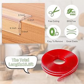 Safety First Baby Proofing: Table Edge Protectors - 16.5ft (5m) Bumper Guards for Baby Furniture & Fireplace Corners