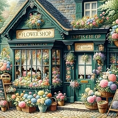 Diamond Painting Kit Flower Shop 5D Art