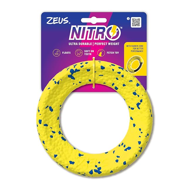 Zeus Aro Ligero y Resistente con núcleo de Goma para Perros Nitro, 16 cm diámetro