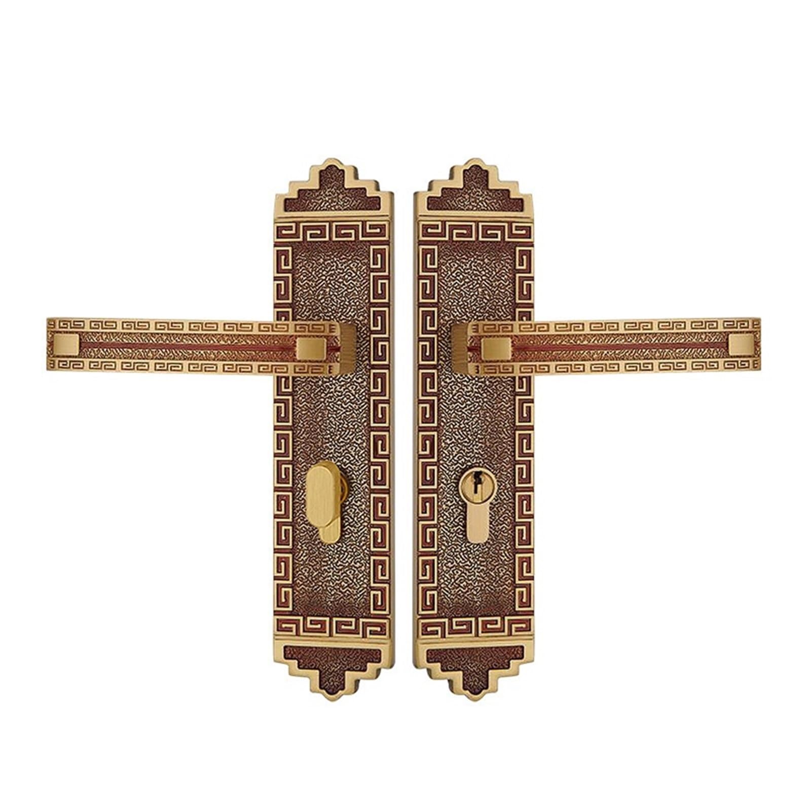 Serrure porte silencieuse HC7201 en cuivre avec poignee ergonomique rose gold