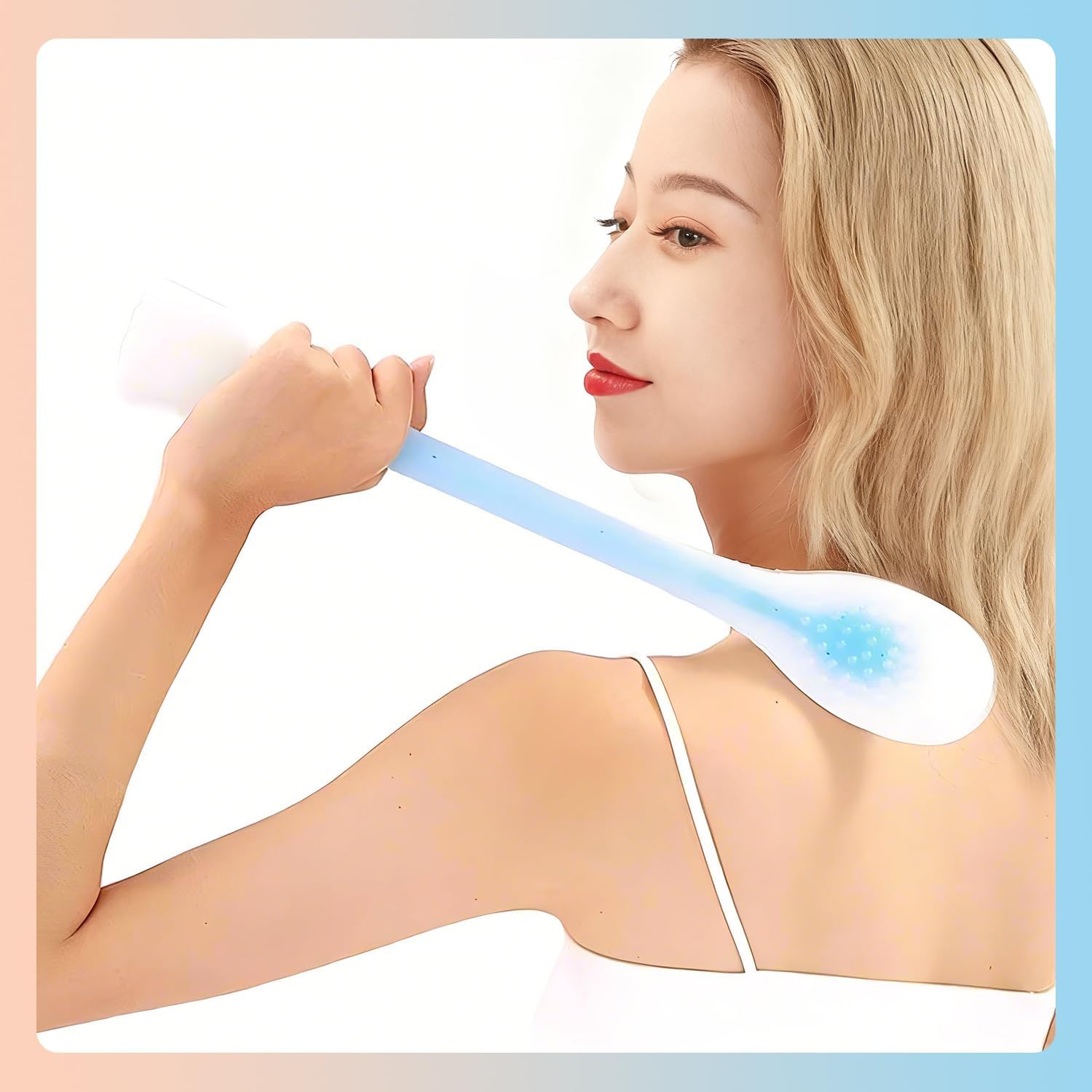 GSHOW Manual Back Massager Long Handheld Silicon Massage Hammer for Shoulder Back Soreness Relief, Massaging Whole Body Legs Arms - Image 5