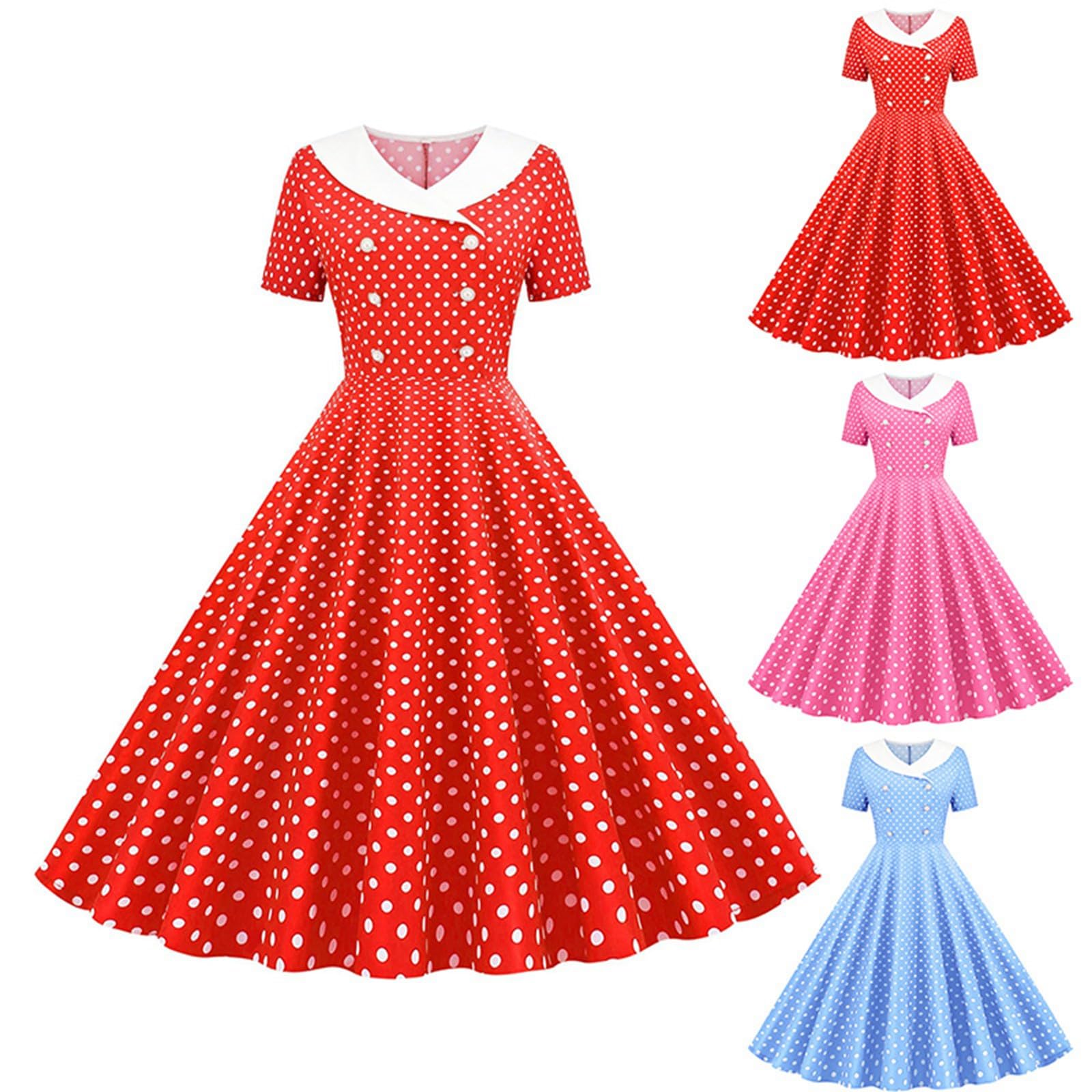 Robe vintage pour femme, col cape, manches courtes, extensible, style années 1950, couleur unie, rockabilly, col en V, manches courtes, décontractée, ligne A, robe de cocktail, robe de bal classique à