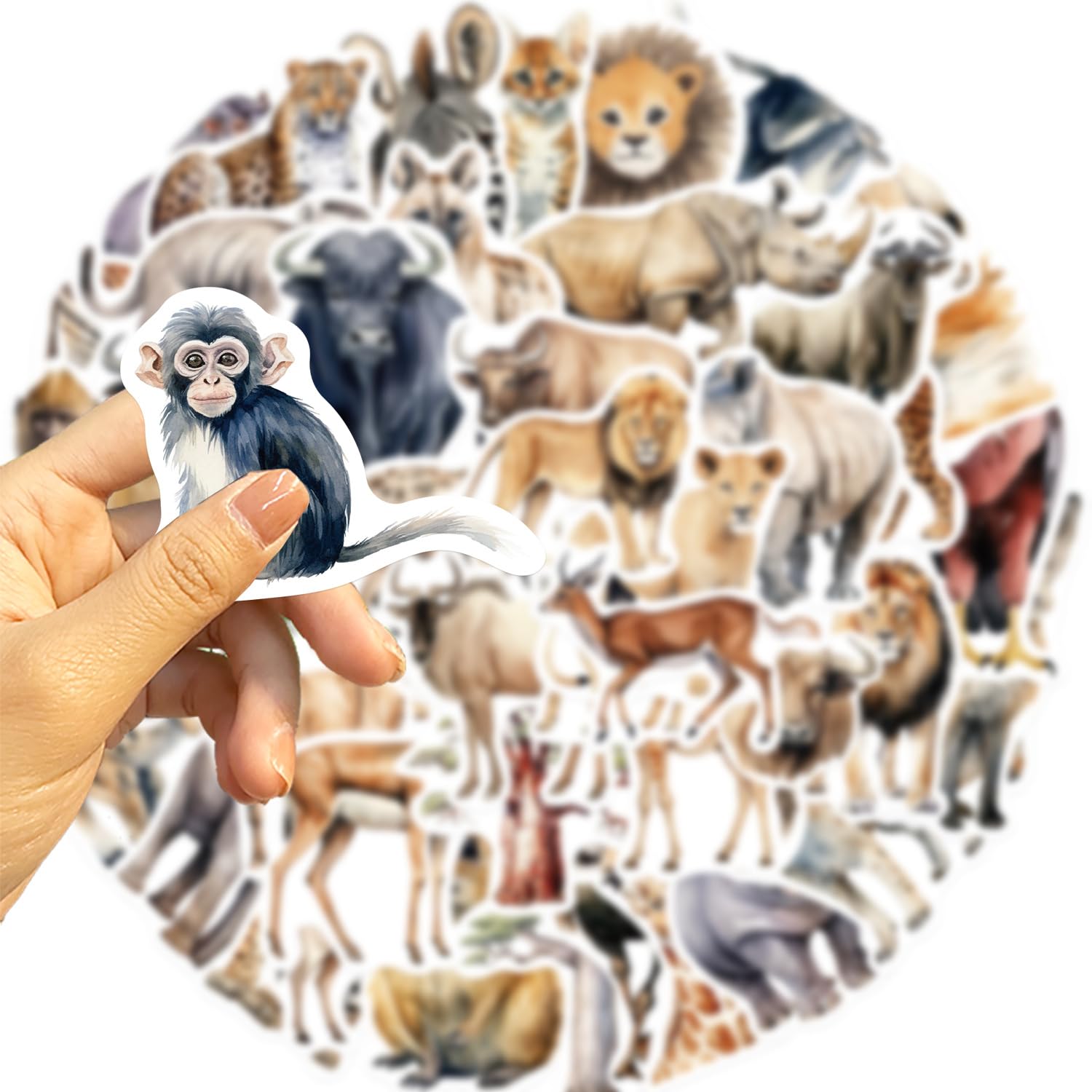 50 Pcs African Animals Stickers for Kids Teens Adults Boys Girls Gift,Stickers Pack for Laptop,Skateboard,Luggage,Car,Bike - Image 2