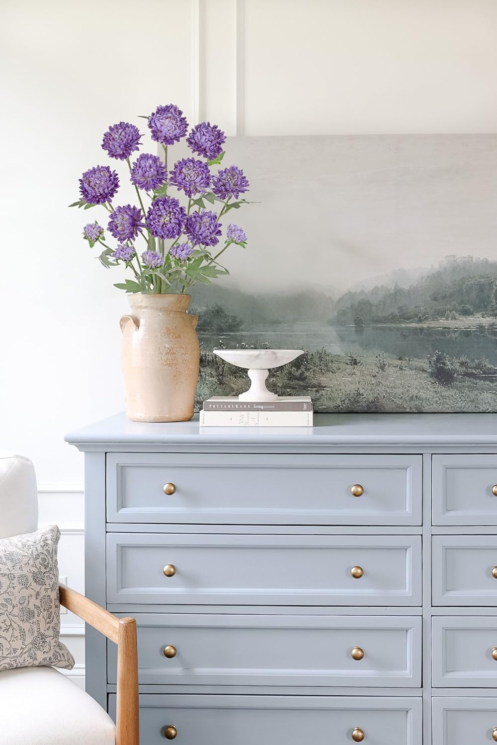 Briful 5PCS Artificial Chrysanthemum Flowers - 27.5'' Tall Faux Mums Floral Stems Purple Silk Chrysanthemums for Home Wedding Party Bouquet Arrangement Vase Décor - Image 4