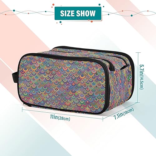 Miniatura 2 de Wudan Rainbow Scales Bolsa de Cosméticos Accesorios Bolsa de Cosméticos Maquillaje para Artículos de tocador Cosméticos 11 x 7 pulgadas, Rainbow