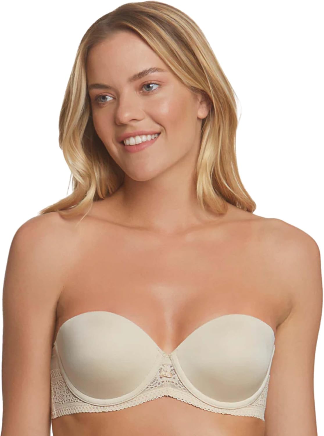 Dominique Tessa Lace Strapless Bra #7402 – Full Figure Convertible Bra with Spacer Cups & Lace Wings - Lingerie for Women