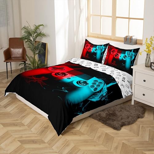 Miniatura 2 de Feelyou Juego de funda de edredón para niños y adolescentes, juego de funda de edredón con estampado de consola de videojuegos, decoración del