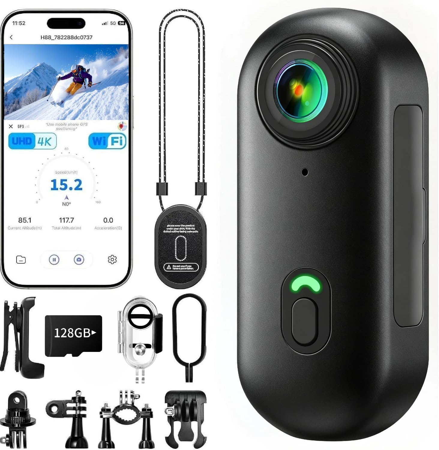 4K Mini Body Camera, Wearable Action...