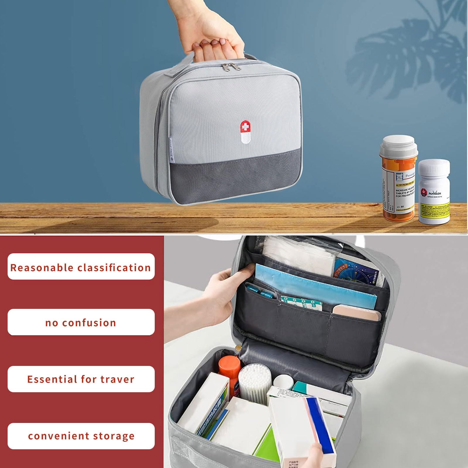 Set Di 4 Borse Porta Medicine URFEDA – Mini Kit Di Pronto Soccorso Vuoto In Tessuto Oxford - 5