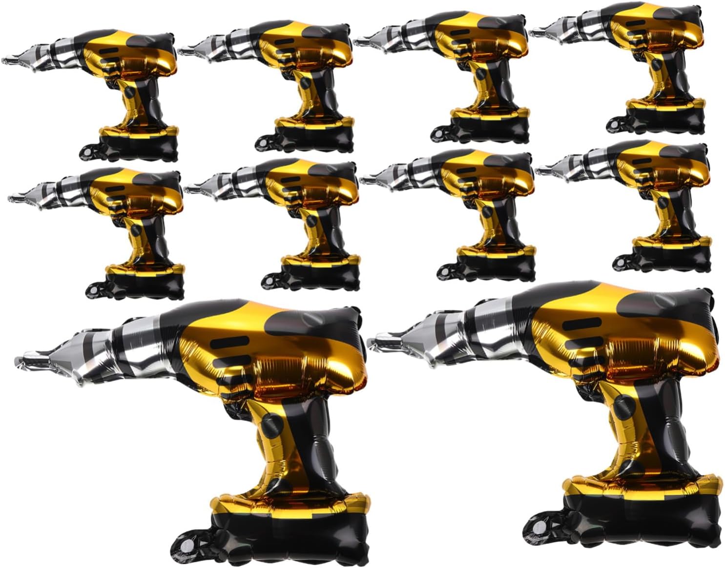 Inflatable Drill Balloon Set 10pcs Aluminum Foil Handheld for Kids