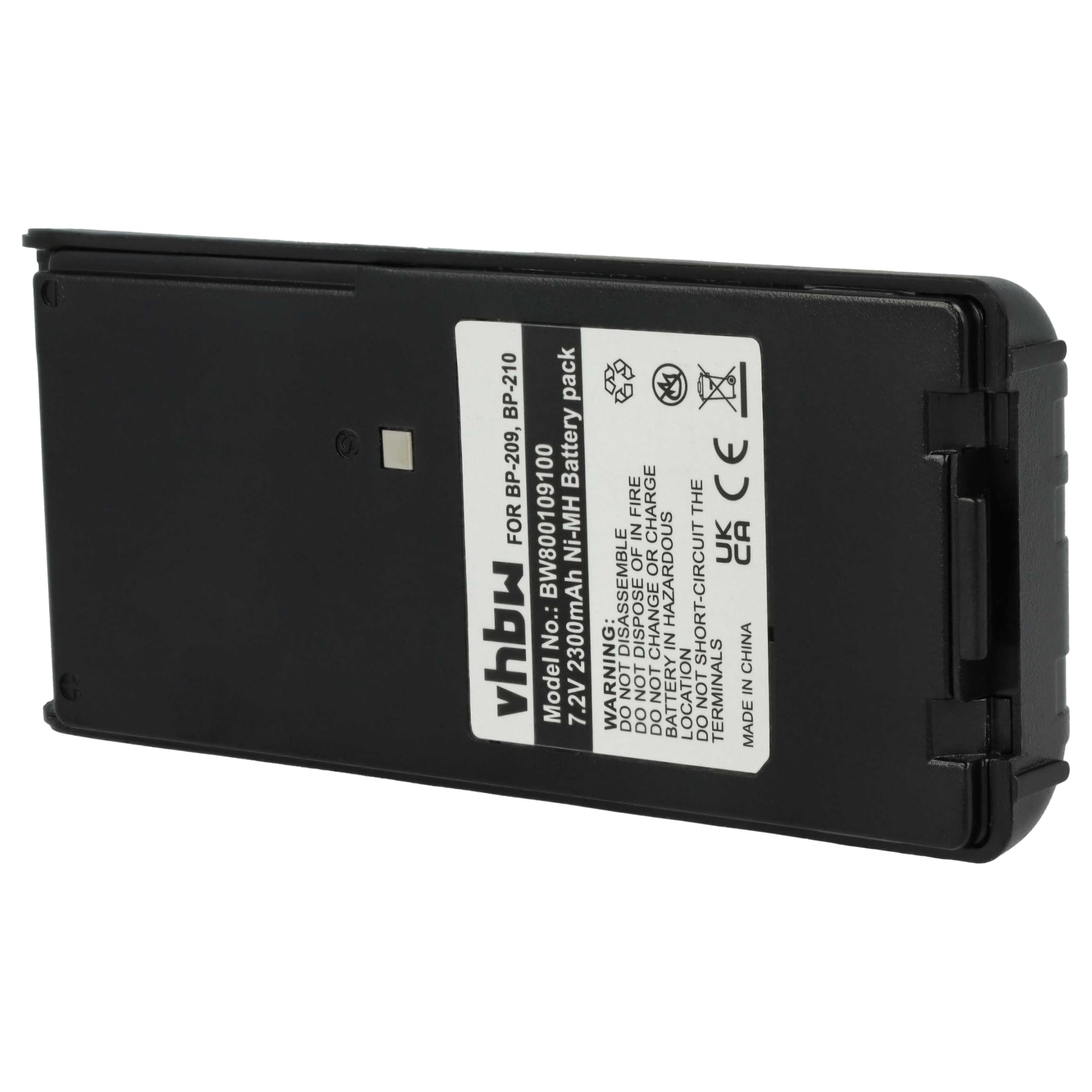 vhbw batteria compatibile con Icom IC-A24, IC-F11, IC-F11BR, IC-A6, IC-A6E, IC-A24E radio (2300mAh, 7,2V, NiMH) + clip