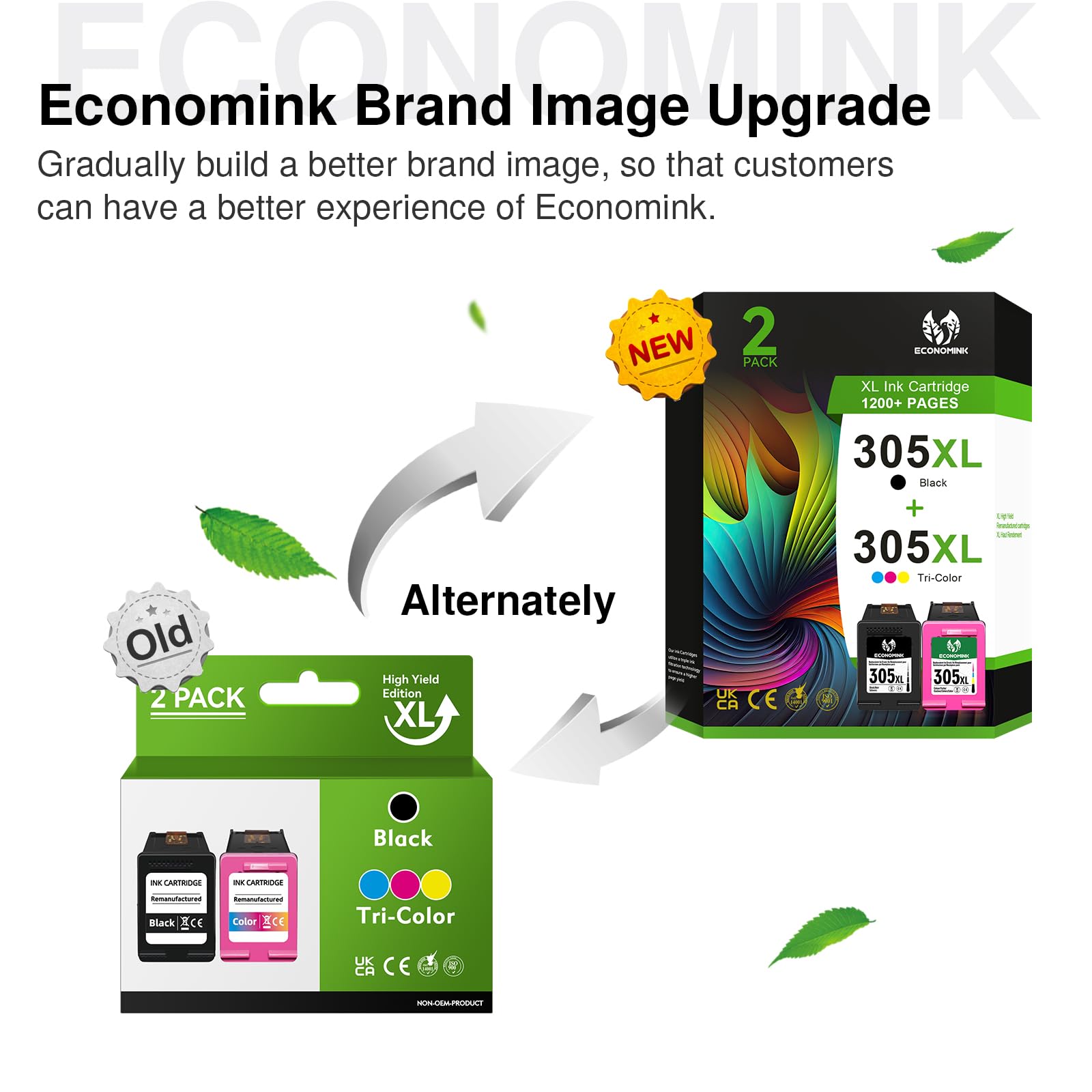 305XL Cartucce Alta Capacità Sostituzione per Cartucce HP 305 Nero e Colore, Multipack Compatibile con HP Deskjet 2720e - DeskJet 2820e 2700 2710e Deskjet Plus 4100 4220e Envy 6000 6020e (2er-Pack)