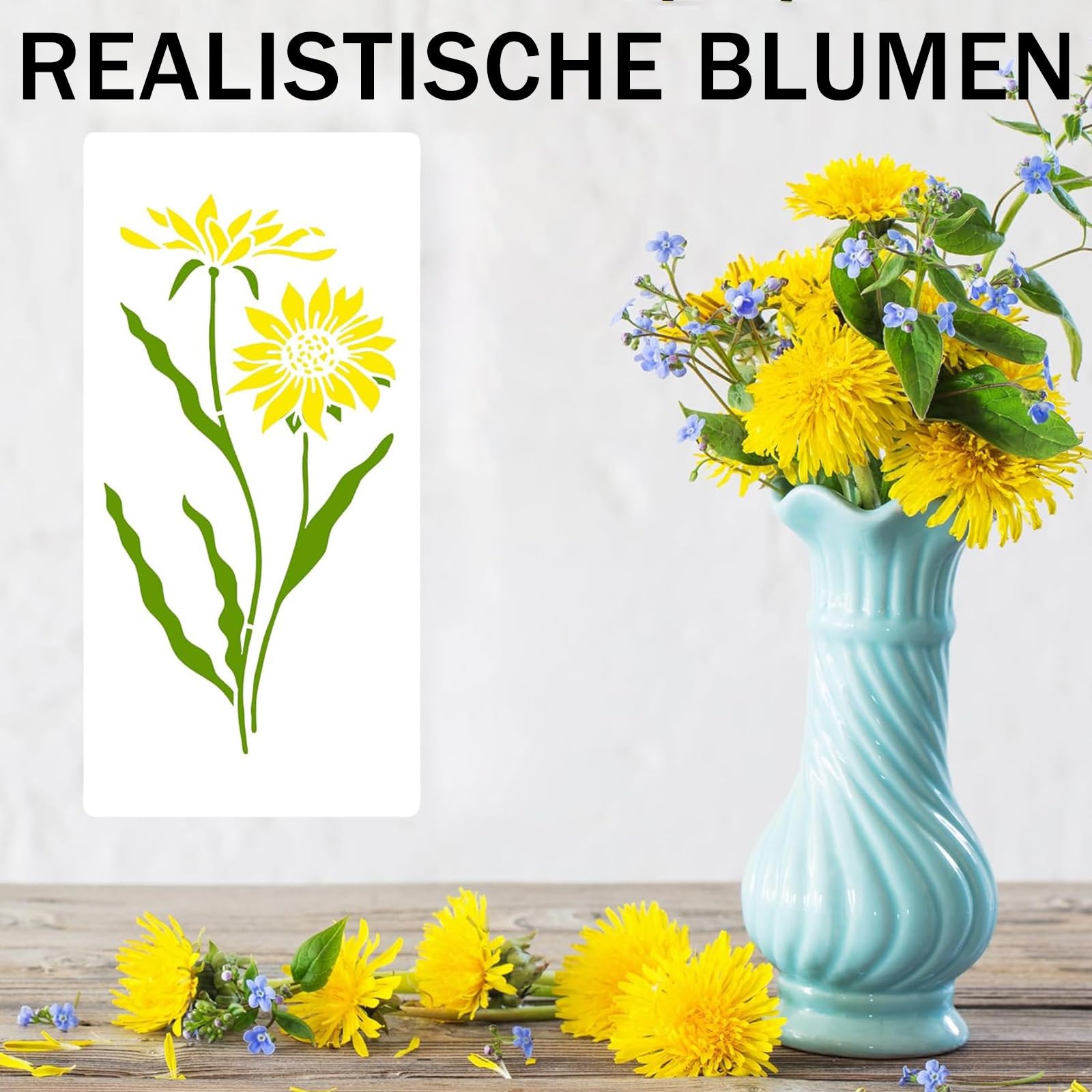 18-teilige Botanische Blumenschablonen - Wiederverwendbare Malvorlagen Für DIY & Deko