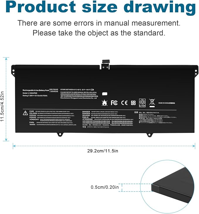 Batería para Laptop Lenovo Yoga 920 70Wh 7.68V L16M4P60 miniatura 2
