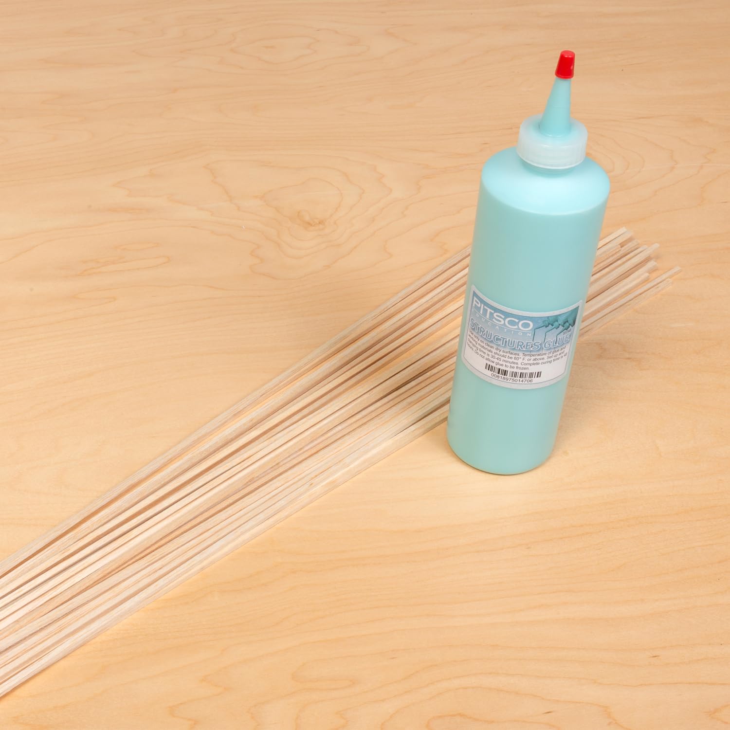 Pitsco Education 16 oz. Blue Structures Glue, Non-Toxic, Latex-Free, Ideal for Balsa, Bridges, Airplanes, Modelling, 16 oz. Bottle