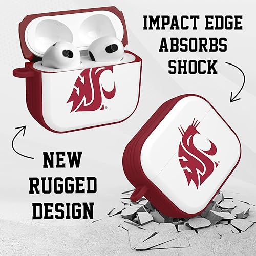 Miniatura 3 de AFFINITY BANDS Washington State Cougars HDX - Funda compatible con Apple AirPods Gen 3 (Classic Crimson)