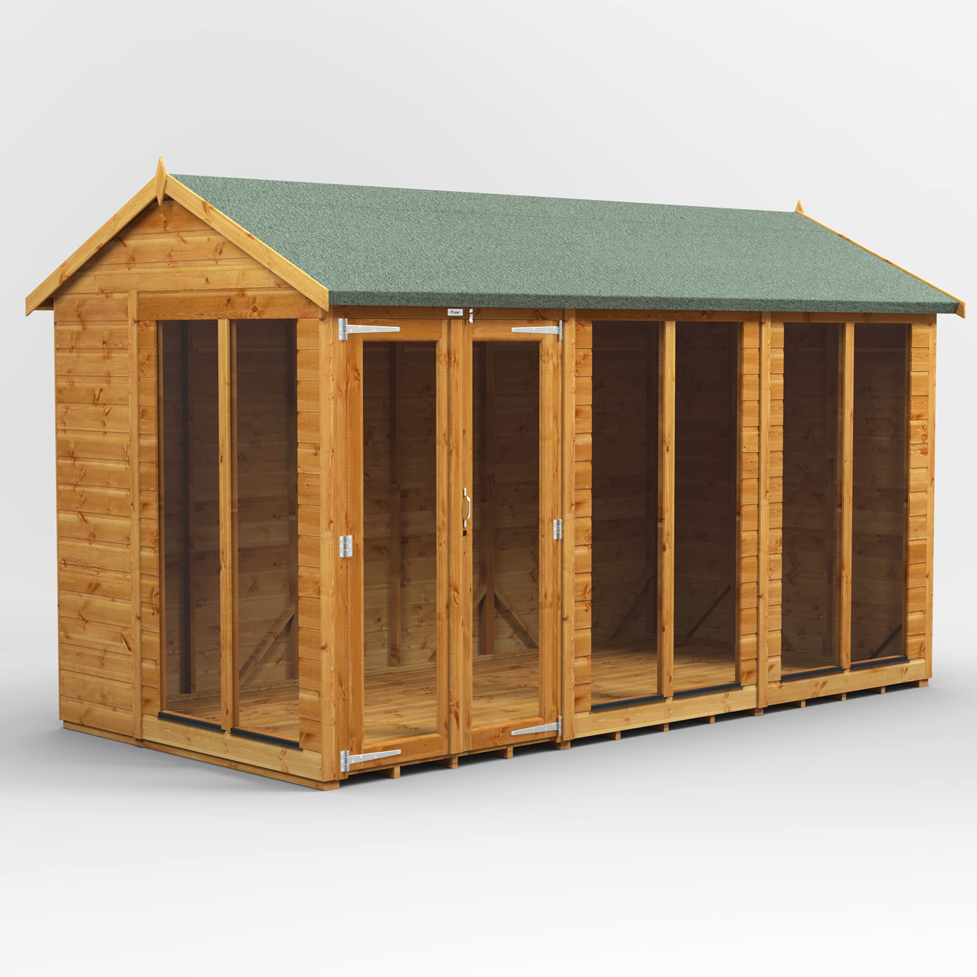 Powersheds High Grade Premium Apex Summer House Wooden Shed with Security Features, PVC Window Sills, Door & Window Flexibility, made from Extra Thick Timber — view 11
