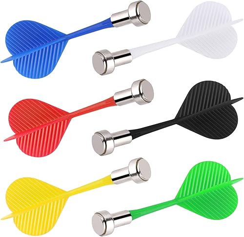 Vista 20 de Accmor Magnetic Darts, Magnetic Darts Replacement for Magnetic Dartboard, Plastic Darts Magnetic Darts Target Game Rojo, Blanco, Negro, Azul,Rojo